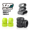 TZO 402 Set Non-Glued (Tires+Inserts+Rims), Yellow Rims, medium TZ402M-Y-N Coast 2 Coast RC TZO