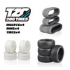 TZO 402 Set Non-Glued (Tires+Inserts+Rims), White Rims, Medium Coast 2 Coast RC