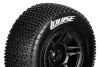 Louise RC - SC-TURBO - 1-10 Short Course Tire Set - Mounted - Super Soft - Black Wheels - Hex 12mm - SLASH 2WD Rear - SLASH 4X4 F/R - L-T3147VBTR Coast 2 Coast RC