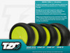 TZO 1/10 2WD Front (2F) Buggy Tire + with Foam (1 Pair) (T2 - Teal Compound)