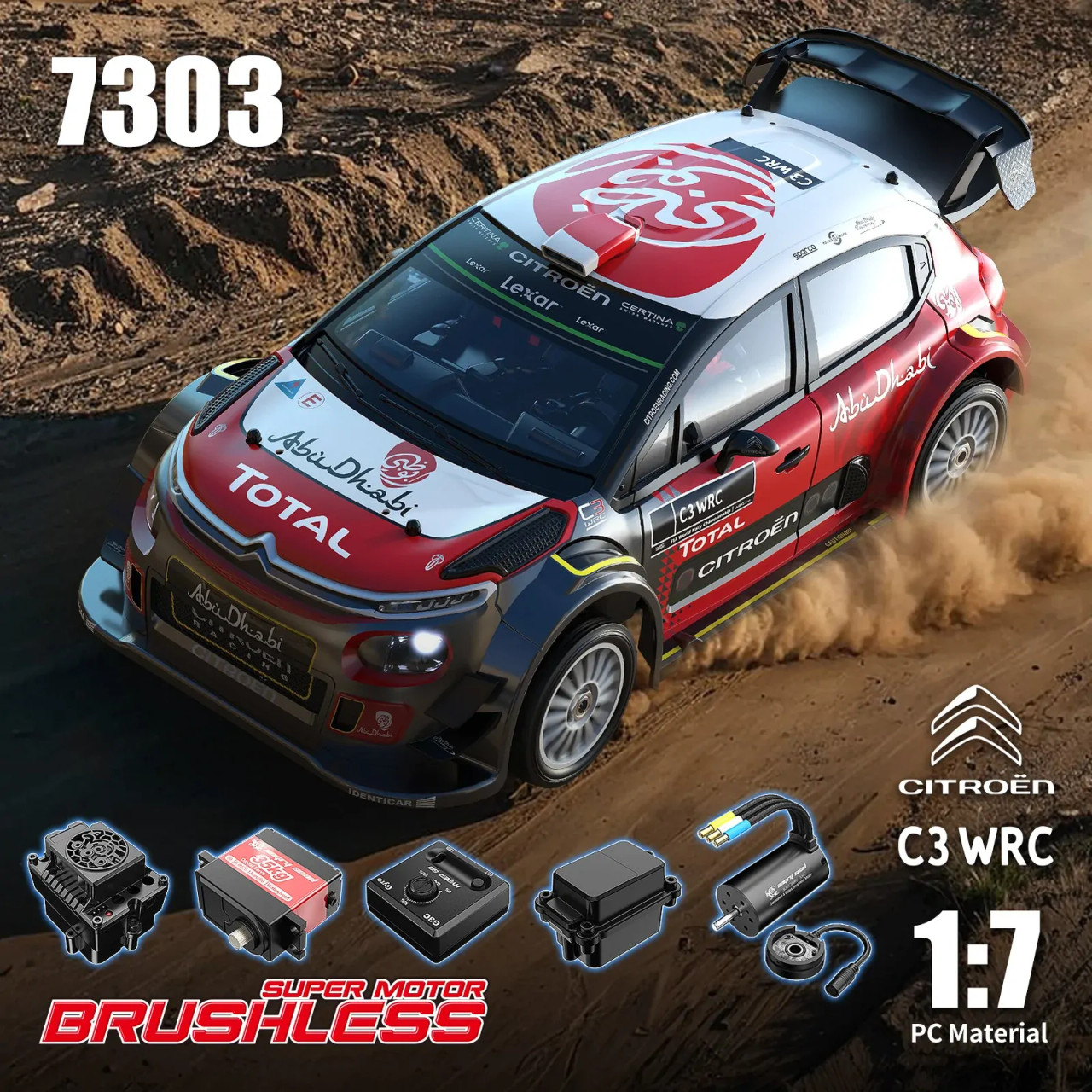 MJX Hyper Go 7303 Citroen C3 WRC 1:7 Brushless Rc Race car