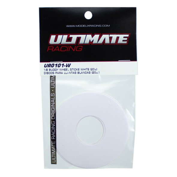 Ultimate 1/8 Buggy Wheel Sticker White Yellow (20pcs.) Coast 2 Coast RC