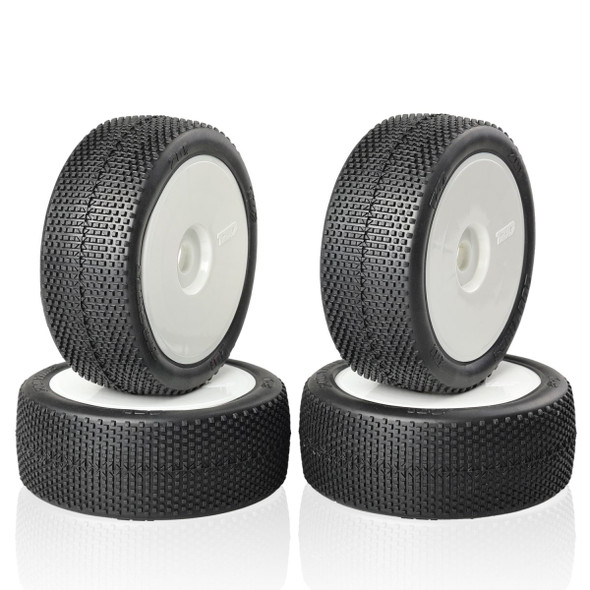 TZO 201 Set Non-Glued (Tires+Inserts+Rims), White Rims, Ultra Soft Coast 2 Coast RC