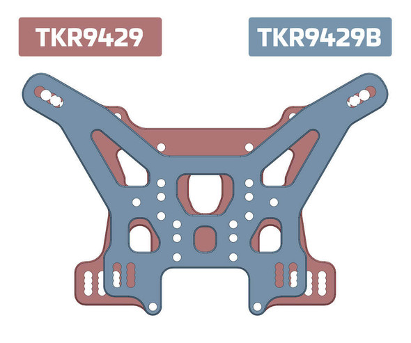 TKR9429B – Shock Tower (rear, lightened, 7075 CNC, GM ano, ET/NT48 2.0) Coast 2 Coast RC