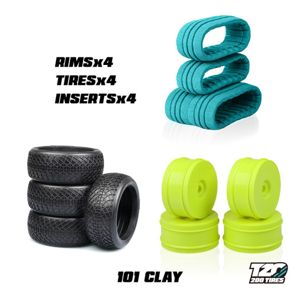 101 Car Set Pre-Glued, Yellow Wheels, Soft Longwear Compound Coast 2 Coast RC