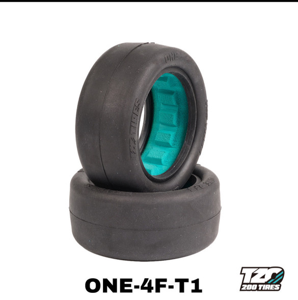 TZO 1/10 4WD Front (4F) Buggy Tire + with Foam (1 Pair) (R1- Gold Compound)