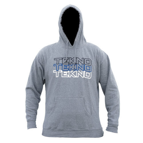 Tekno RC Pull Over Hoodie (stacked logo, gray)  Coast 2 Coast RC