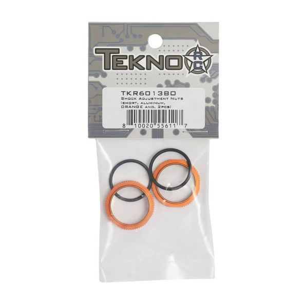 TKR6013BO – Shock Adjustment Collars (short, aluminum, ORANGE ano, 2pcs) Coast 2 Coast RC