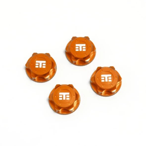 TKR5116BO Wheel Nuts (RC Logo, 17mm, serrated, ORANGE anodized, M12x1.0, 4pcs)