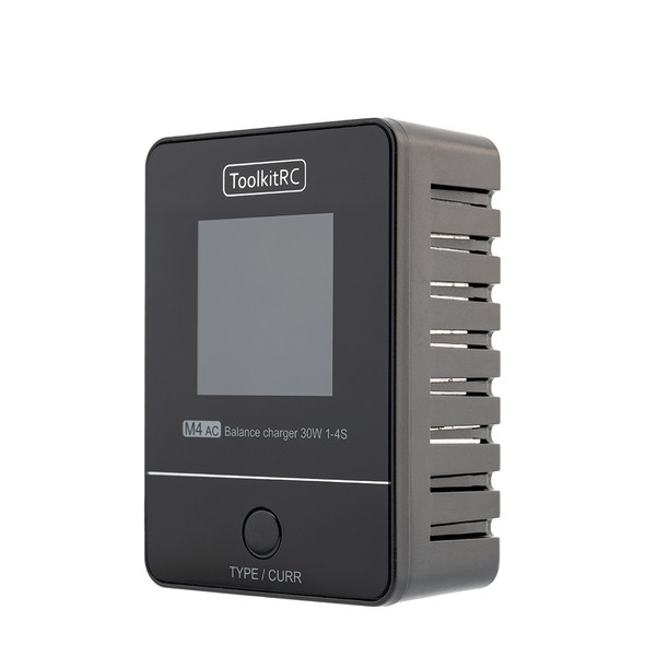 ToolkitRC M4AC 30W LiPO LiFE LiHV Compact AC Charger 1-4S XT60 Interface for RC