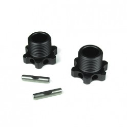 TKR5071X Wheel Hubs (17mm, lightened, aluminum, gun metal anodized, w/pins, 2pcs) Coast 2 Coast RC