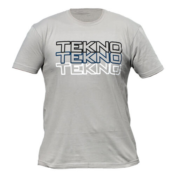Tekno RC T-Shirt Small (Stacked Logo, Next Level, Light Gray) Coast 2 Coast RC