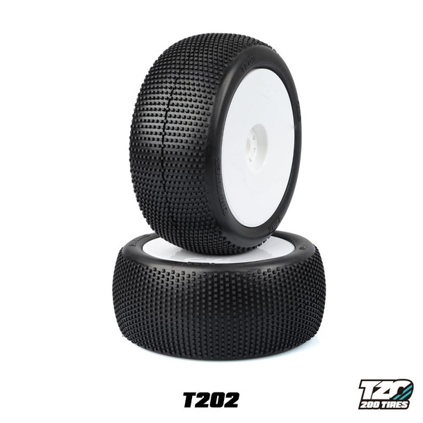 TZO Truggy 202 Pre-Glued Set 2pcs, White Rims, Soft Coast 2 Coast RC