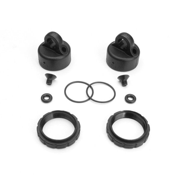 TKR6018 Shock Cap and Spring Adjustment Nuts (composite, for 2 shocks) Coast 2 Coast RC