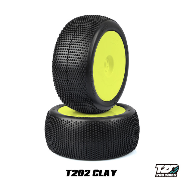 TZO Truggy 202 Pre-Glued Set 2pcs, Yellow Rims,Ultra Clay Compound (Ultra Soft-Longwear)