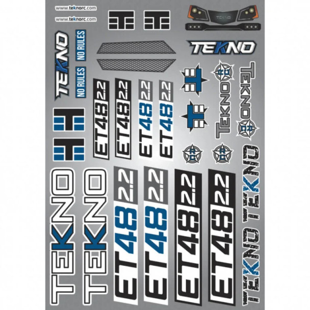 TKR9647 – Decal Sheet (ET48 2.2) Coast 2 Coast RC