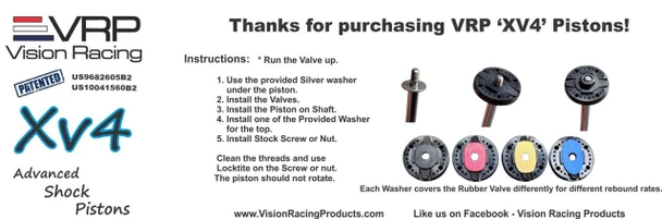 VRP Pistons XV4 5 Hole 1.5mm, (High Blow By/15.80mm (1 x Pair) for 1/8th HotBodies, HongNor and Infinity Coast 2 Coast RC