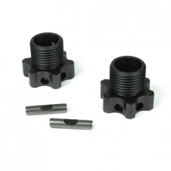 TKR5071C Wheel Hubs (17mm, lightened, aluminum, gun metal ano, 2mm offset, w/pins, 2pcs) Coast 2 Coast RC