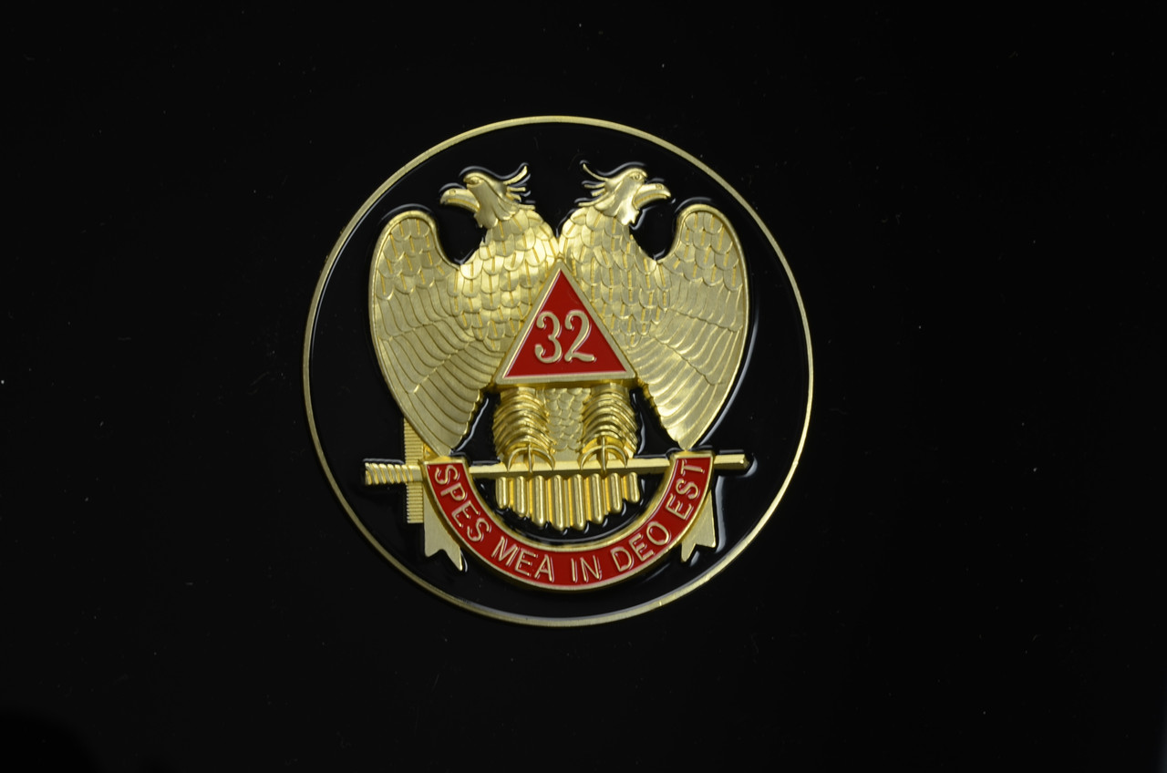 Scottish Rite Auto Emblem Scottish Rite Auto Emblem Blk - Fraternally Yours Inc. - HAPPY GLASS