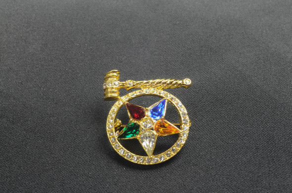 Past Matron Pin  with large gavel ..