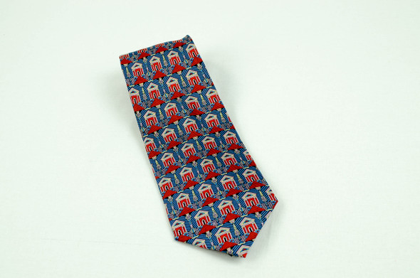 Silk Temple Tie with Steps