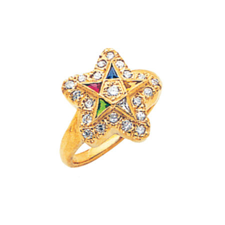 O.E.S. Gold Ring - MAS2166ES-DIA