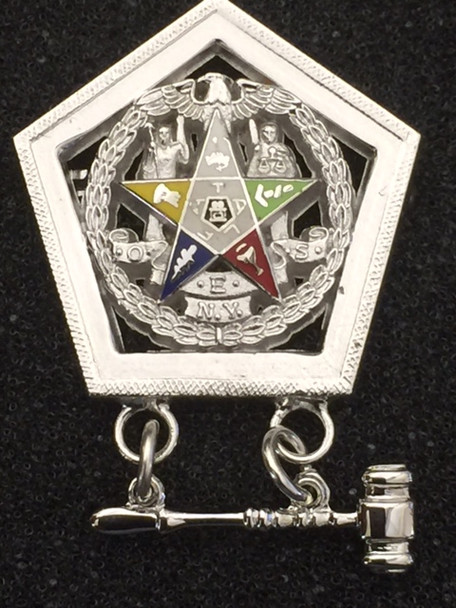 Grand Matron Jewel. with Gavel. In Sterling Silver. Allow 3 - 4 weeks for this special order.