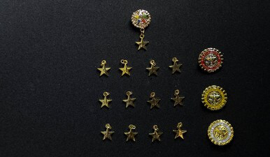 New York Anniversary Star Pins. Years 5 through 80 with the Special Anniversary Years of 25, 50 and 75.