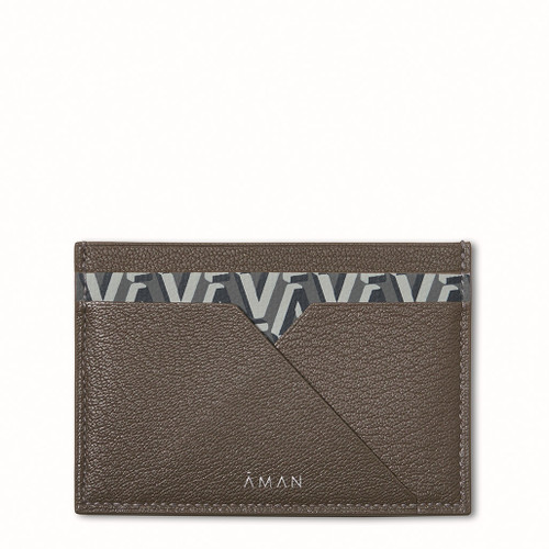 Slim Credit Card Holder #Monogram Aman Grey