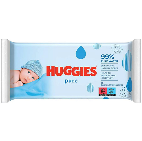 HUGGIES Baby Wipes PURE Pack Gentle Cleaning - 56ct/10pk