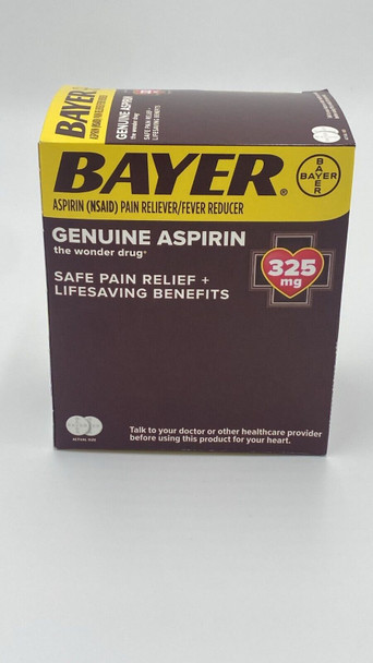 Bayer Geniune Aspirin - 50 Pouches of 2 Coated Tablets - 325 mg