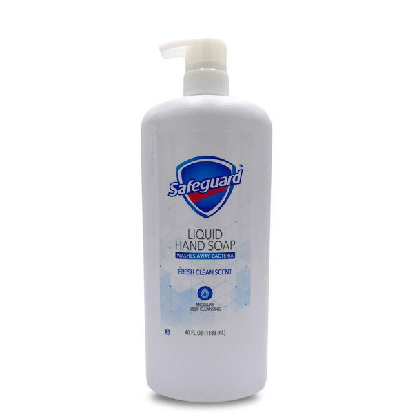 (ONE BOTTLE) SAFEGUARD FRESH CLEAN SCENT 40.0 fl oz LIQUID HAND SOAP W/ PUMP 