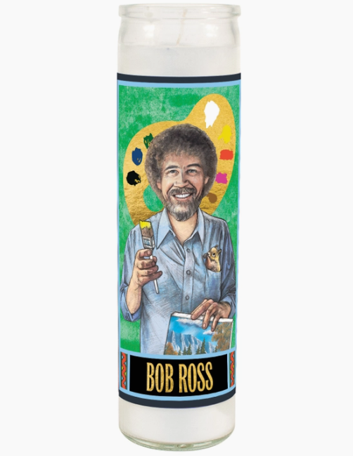 Secular Saint Candle Bob Ross inspired living