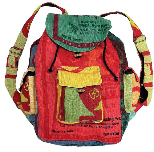 recycled rice bag backpack