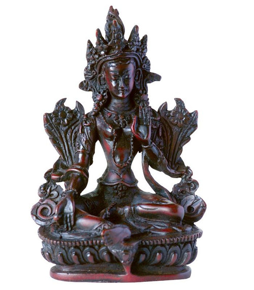 Statue - Green Tara in Dark Resin