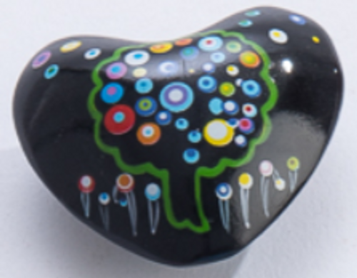 Chime Heart - Classic/Circle Tree on Black