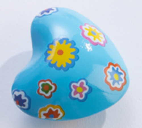 Chime Heart - Classic/Flowers on Light Blue