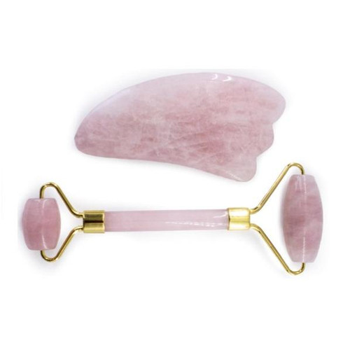 Face Roller & Gua Sha Set - Rose Quartz Face Roller & Gua Sha Set - Rose Quartz