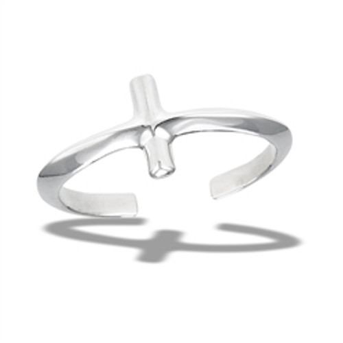 Toe Ring - High Polish Cross
