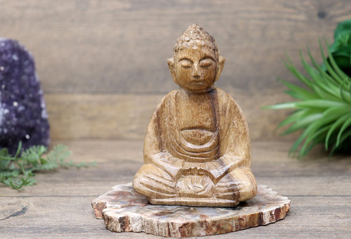 Statue - Wooden Buddha - Small Statue - Wooden Buddha - Small
