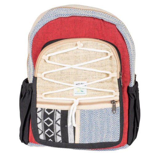 Backpack - Red & Zig Zag Hemp