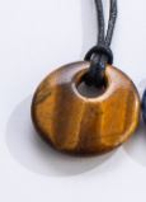 Necklace - Circle Pendant/Tiger Eye