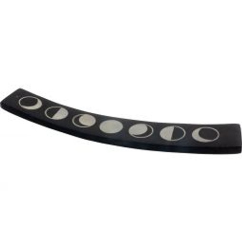 Incense Holder - Soapstone Moon Phases Silver Inlay Incense Holder - Soapstone Moon Phases Silver Inlay