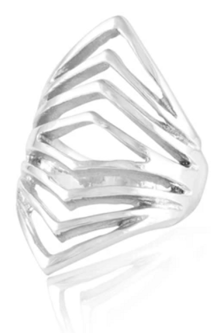 Ring - Silver/Opposing V