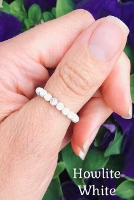 Ring/Gemstone Stretch - White Howlite