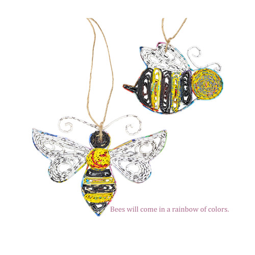 Ornament/Recycled Magazine - Bee