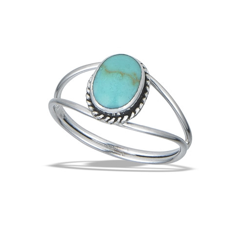 Ring - Braided Oval w/ Turquoise Ring - Braided Oval w/ Turquoise
