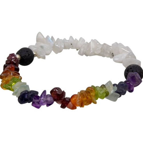 Bracelet - Chakra Chip/Rainbow Moonstone