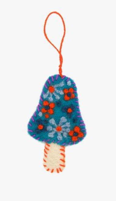 Ornament/Felted - Magic Mushroom/Turquoise Ornament/Felted - Magic Mushroom/Turquoise