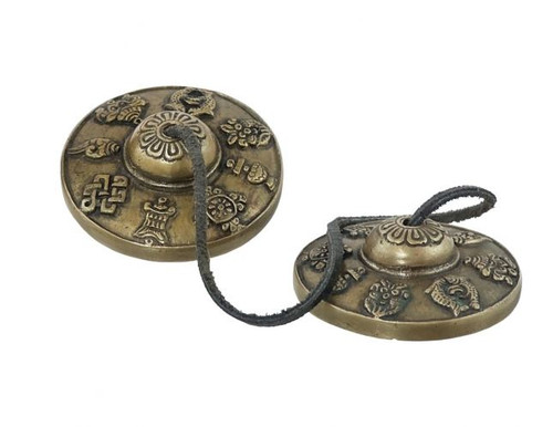 Tingshas - Tibetan Eight Auspicious Symbols/Small